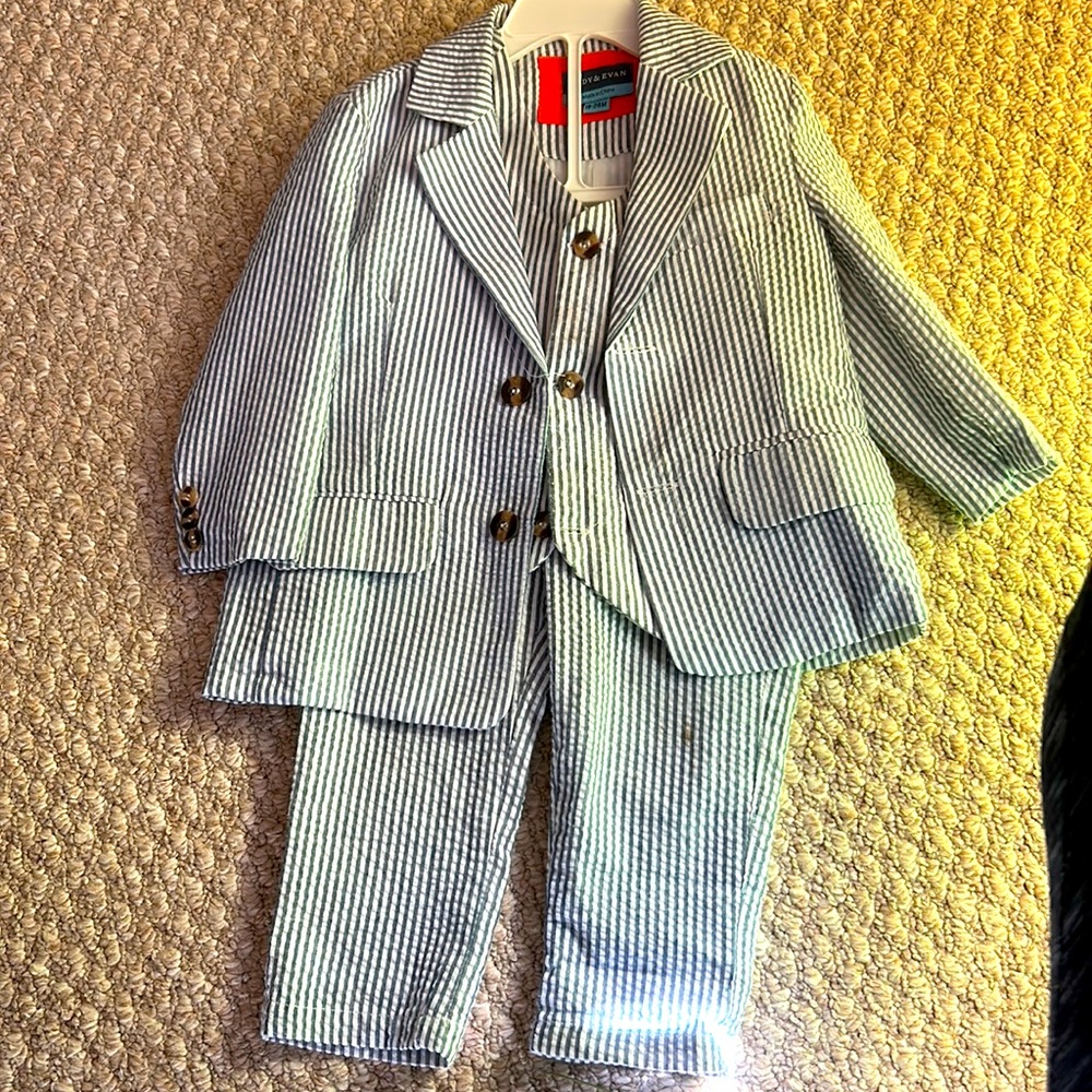 Andy & Evan seersucker 3 piece toddler suit